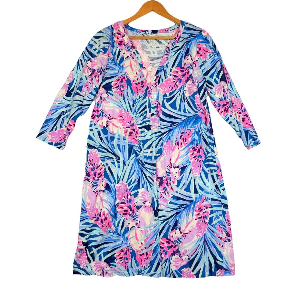 Lilly‎ Pulitzer Daphne Dress M Mr Peacock Blue Tweethearts Shift Dress
